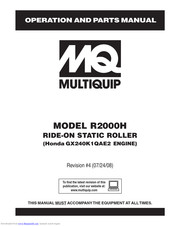 Multiquip R2000H Operation And Parts Manual