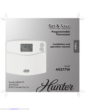Hunter 44277W Installation And Operation Manual