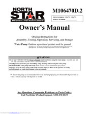 North Star M106470E Owner's Manual