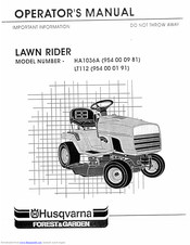 Husqvarna LT112 Operator's Manual