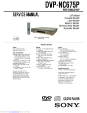 Sony DVP-NC675P  (DVP-NC675P CD/DVD Player) Service Manual