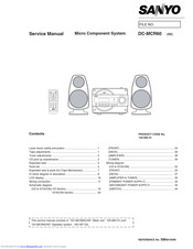 Sanyo DC-MCR60 Service Manual