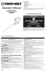 Troy-Bilt TBHB57 Operator's Manual