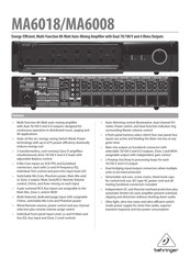 Behringer MA6008 Features & Specifications