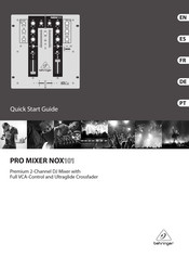 Behringer Pro Mixer Nox101 Quick Start Manual