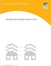 Scientific Atlanta 750 MHz System Amplifier III Types 1 and 2 Installation And Operation Manual
