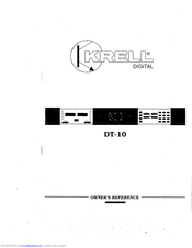 Krell Industries DT-10 Owner Reference Manual