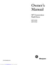 GE Monogram ZET1058 Owner's Manual
