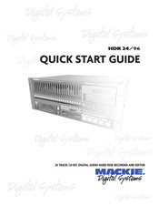 Mackie HDR 96 Quick Start Manual