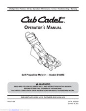 Cub Cadet E18M3 Operator's Manual