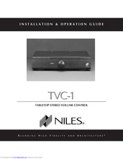 Niles TVC-1 Installation & Operation Manual