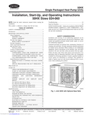 Carrier 50HX024 Installation, Start-Up, And Operating Instructions Manual