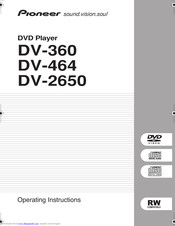 Pioneer DV-360 Operating Instructions Manual