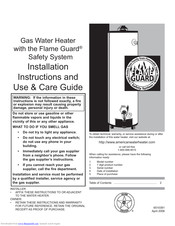 American Water Heater 6510381 Installation Instructions And Use & Care Manual