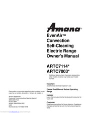 Amana EvenAir ARTC7003 Owner's Manual