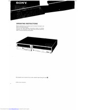 Sony SL-2500 Operating Instructions Manual
