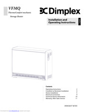 Dimplex VFMQ 30 Installation And Operating Instructions Manual