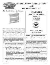 White Mountain Hearth VFBL-30-1 Installation Instructions And Owner's Manual