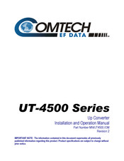 Comtech EF Data UT-4505E Installation And Operation Manual