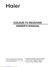 Haier 21F9D Owner's Manual