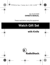 Radio Shack Watch Gift Set Owner's Manual