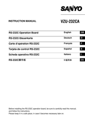 Sanyo VZU-232CA Instruction Manual