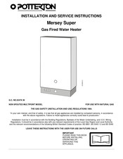 Potterton Mersey Super Installation And Service Instructions Manual