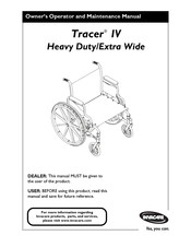 Invacare Tracer IV Owner's Operator And Maintenance Manual