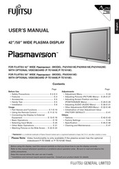 Fujitsu Plasmavision P42VHA10E User Manual