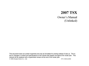 Honda 2007 TSX Owner's Manual
