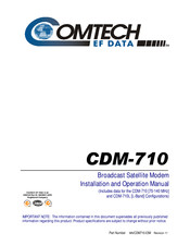 Comtech EF Data CDM-710L Installation And Operation Manual