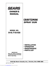 Craftsman 919.716100 Owner's Manual