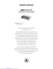 JL Audio M500/3 Owner's Manual