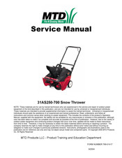 MTD 31AS250-700 Service Manual