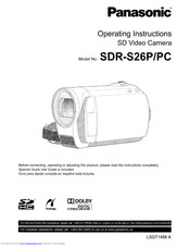 Panasonic SDR-S26A - Camcorder - 800 KP Operating Instructions Manual