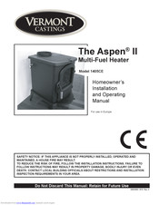 Vermont Castings Aspen II 1405C Homeowner's Installation And Operating Manual