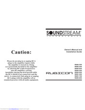 Soundstream Rubicon RUB4.500 Owner's Manual And Installation Manual