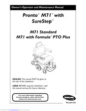 Invacare Pronto M71 Formula PTO Plus Owner's Operator And Maintenance Manual