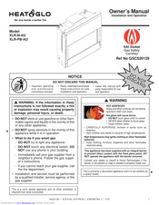 Heat & Glo XLR-PB-AU Owner's Manual