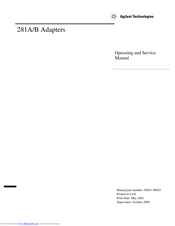 Agilent Technologies 281B Operating And Service Manual