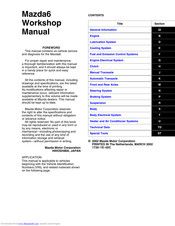 Mazda Mazda 6 Workshop Manual