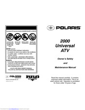 Polaris Universal ATV 2000 Owner's Safety And Maintenance Manual