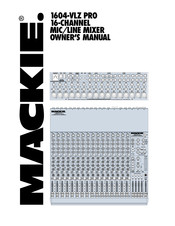 Mackie 1604-VLS PRO Owner's Manual