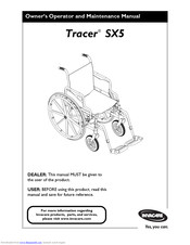 Invacare Tracer SX5 Recliner Owner's Operator And Maintenance Manual