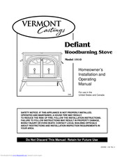 Vermont Castings Defiant 1910 Installation And Operating Manual