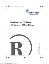 Radio Shack Flat-Face Car CD Player Owner's Manual
