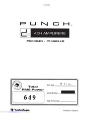Rockford Fosgate Punch P1000X4D Installation & Operation Manual