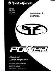 Rockford Fosgate Power 1001bd Installation & Operation Manual