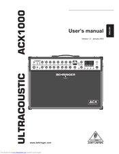 Behringer Ultracoustic ACX1000 User Manual