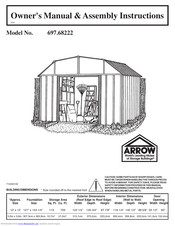 Arrow Storage Products YT1014-B Owner's Manual & Assembly Instructions
